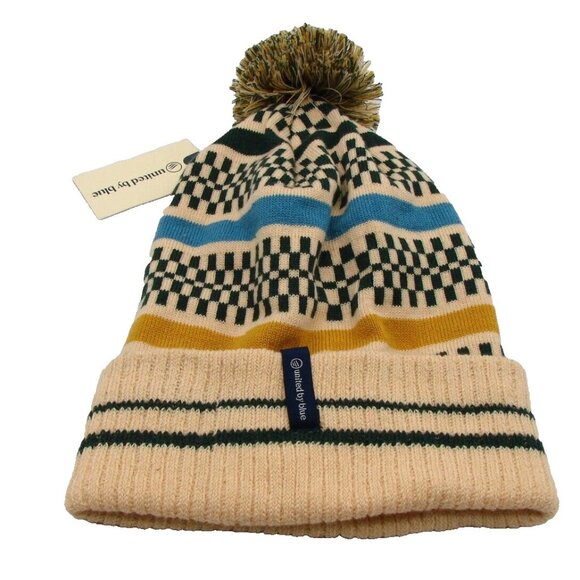 United by Blue Pom Pom Beanie Hat Collage Forest Design One Size NWT Winter Warm - Picture 1 of 10